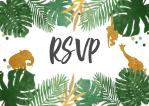 RSVP Card Safari Animals Boy design preview