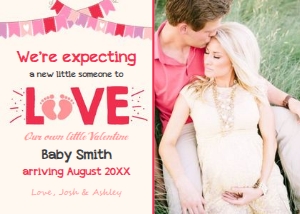 Valentine Pregnancy Announcement Love Creme - With Photo design preview