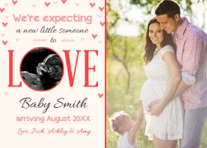 Pregnancy Announcement Love Cream Photo design preview