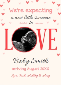 Pregnancy Announcement Love Cream design preview