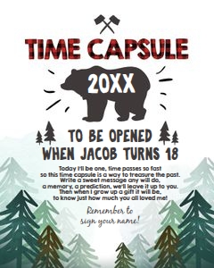Time Capsule Lumberjack Trees White Bear design preview