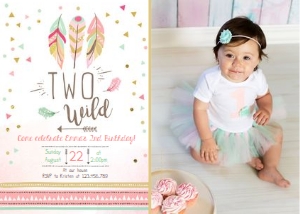 Birthday Invitation Two Wild - With photo design preview