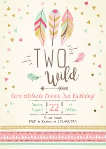 Birthday Invitation Two Wild Creme design preview