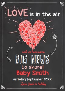 Pregnancy Reveal Valentine Love is in The Air design preview