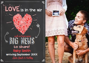 Pregnancy Reveal Valentine Love is in The Air - With Photo design preview
