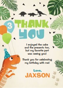Thank You Card Dinosaur Dino Mite Creme design preview