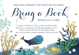 Bring a Book Card Whale White design preview