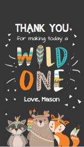 Favor Tags Tribal Woodland Black design preview