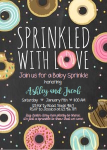 Donut Sprinkle Invitation Pink Chalk design preview