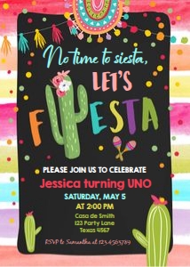 Birthday Invitation Fiesta Colors Chalk design preview