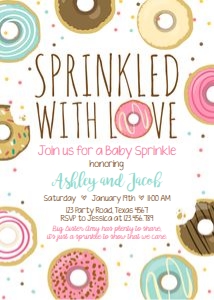 Donut Sprinkle Invitation Pink design preview