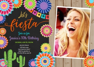Birthday Invitation Let's Fiesta 2 Adult Chalk Photo: Birthday Invitation Let's Fiesta 2 Adult Chalk Photo