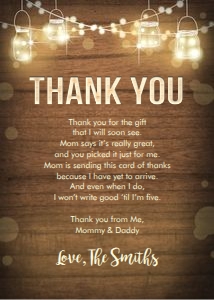 Thank You Card Rustic Wood design preview