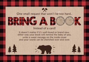 Bring a Book Card Lumberjack design preview