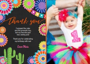 Thank You Card Fiesta Chalk Photo design preview