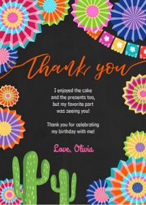 Thank You Card Fiesta Chalk design preview