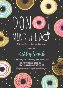 Bridal Shower Invitation Donut Mind If I Do Chalk design preview