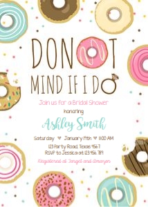 Bridal Shower Invitation Donut Mind If I Do White design preview