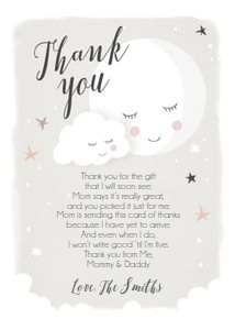 Thank you card Moon Neutral design preview