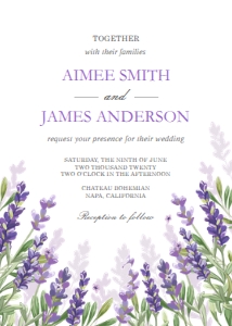 Wedding Invitation Lavender v2 design preview
