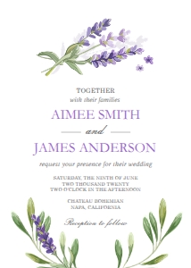 Wedding Invitation Lavender design preview