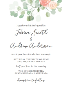 Wedding Invitation Eucalyptus design preview