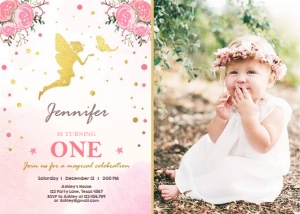 Birthday Invitation Fairy - With Photo design preview