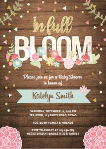 Baby Shower Invitation Full Bloom design preview
