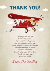Thank You Card Airplane v2 design preview