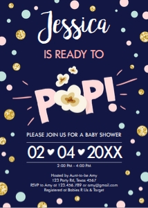 Baby Shower Invitation Ready to Pop Navy Pink design preview