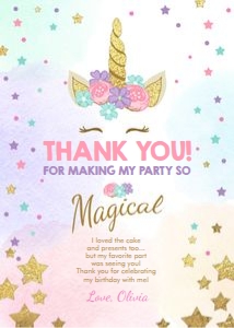 Thank You Card Unicorn design preview