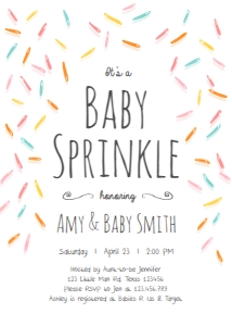 Baby Sprinkle Baby Shower Invitation White: Baby Sprinkle Baby Shower Invitation White