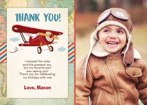 Thank you Card Airplane - With photo design preview