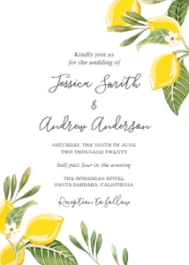 Wedding Invitation Lemon design preview