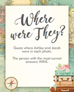Bridal Shower Game Where were They World Map design preview