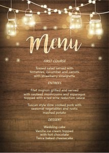Menu Card Rustic Lights Wood design preview