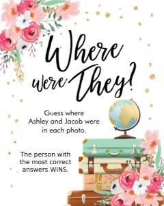 Where were They Bridal Shower Game Floral Pink design preview