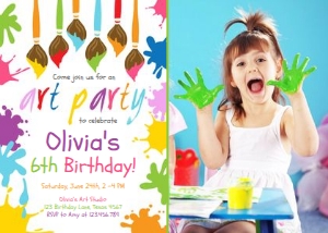 Birthday Invitation Art Party - With Photo design preview