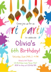 Birthday Invitation Art Party design preview