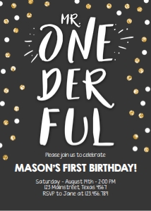 Birthday Invitation Onederful design preview