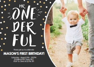Birthday Invitation Onederful - With Photo design preview