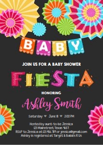 Baby Shower Invitation Baby Fiesta Chalk design preview