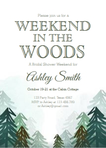 Bridal Shower Invitation Weekend in the Woods design preview