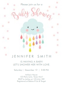 Baby Shower Invitation Cloud Pink design preview
