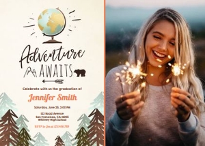 Graduation Party Invitation Adventure Photo design preview