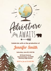 Graduation Party Invitation Adventure design preview
