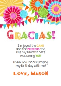 Thank You Card Fiesta White 2 design preview