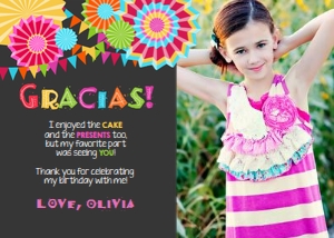 Thank You Card Fiesta Chalk Photo 2 design preview
