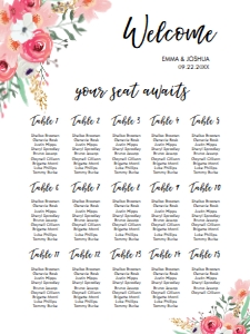Seating Chart Floral design preview