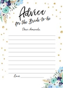 Advice for the Bride-to-be Floral Blue design preview